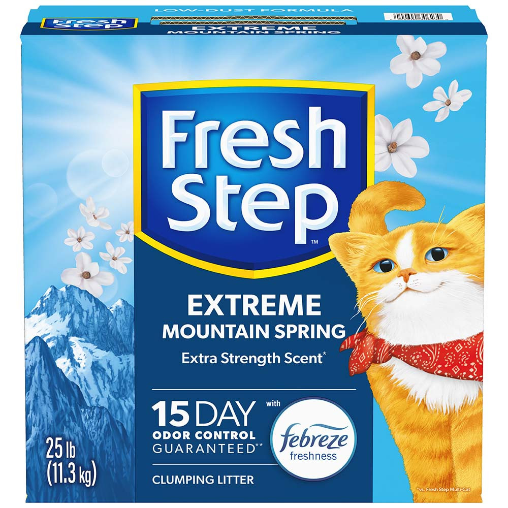 Fresh Step Extreme Mountain Spring Fabreze Freshness Clumping Cat Litter - Front
