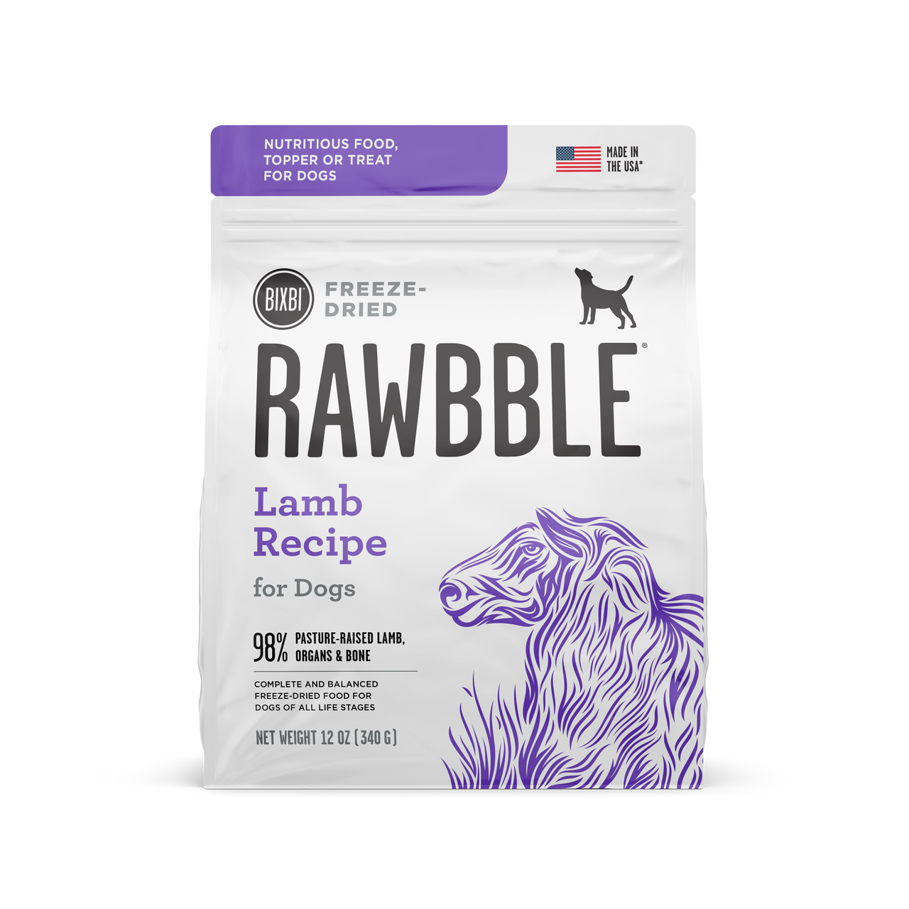 Bixbi Rawbble Lamb Recipe Freeze-Dried Dog Food