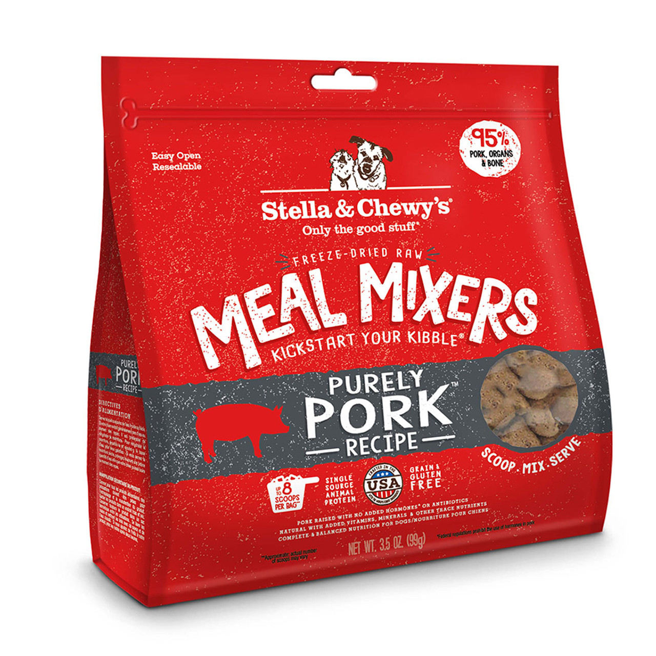 Stella & Chewy's Purely Pork Freeze-Dried Raw Dog Meal Mixers