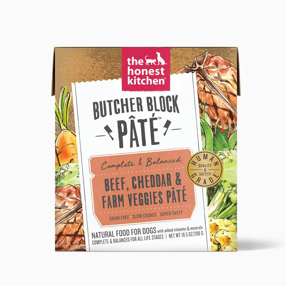 The Honest Kitchen Butcher Block Pate Beef, Cheddar & Farm Veggies Wet Dog Food