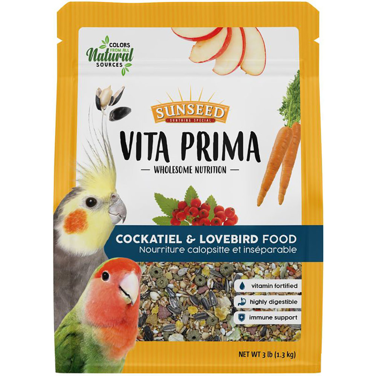Vita Prima Sun Seed Wholesome Nutrition Cockatiel & Lovebird Bird Food - Front