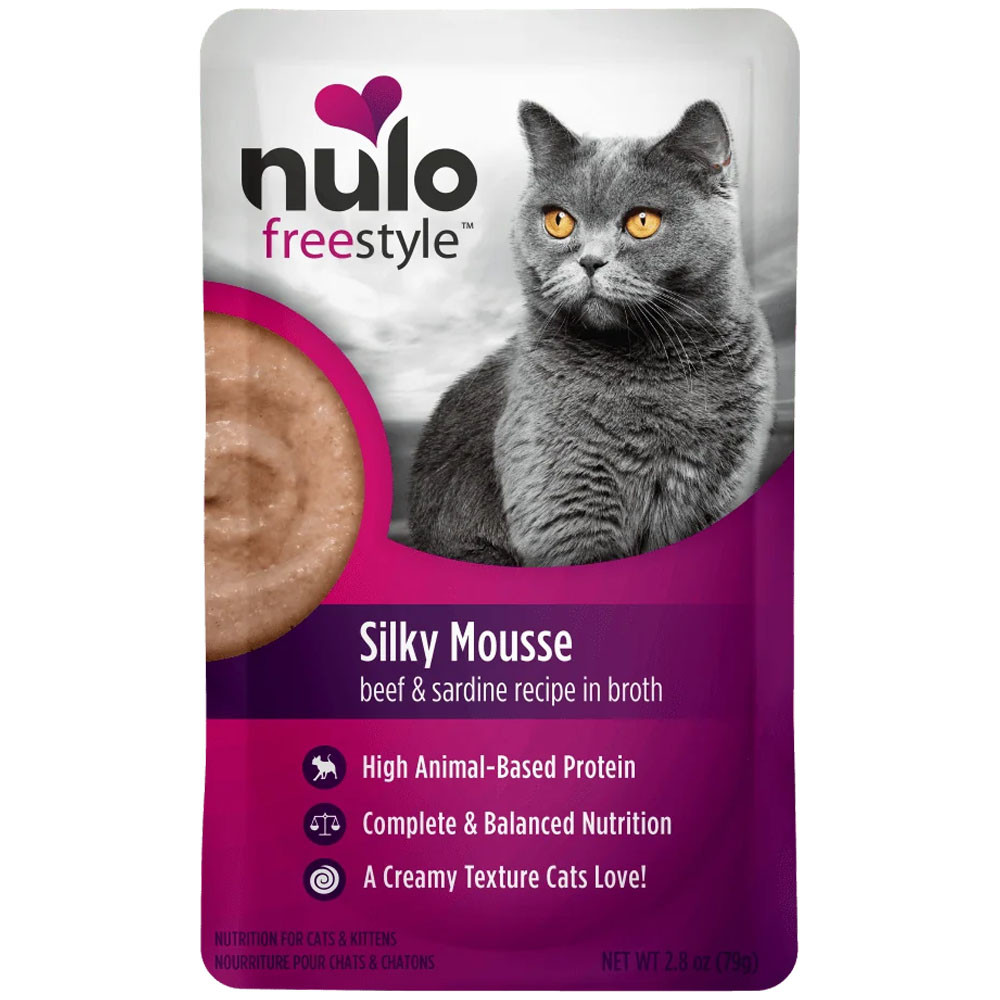 Nulo Freestyle Silky Mousse Beef & Sardine Recipe in Broth Kitten & Adult Wet Cat Food - Front
