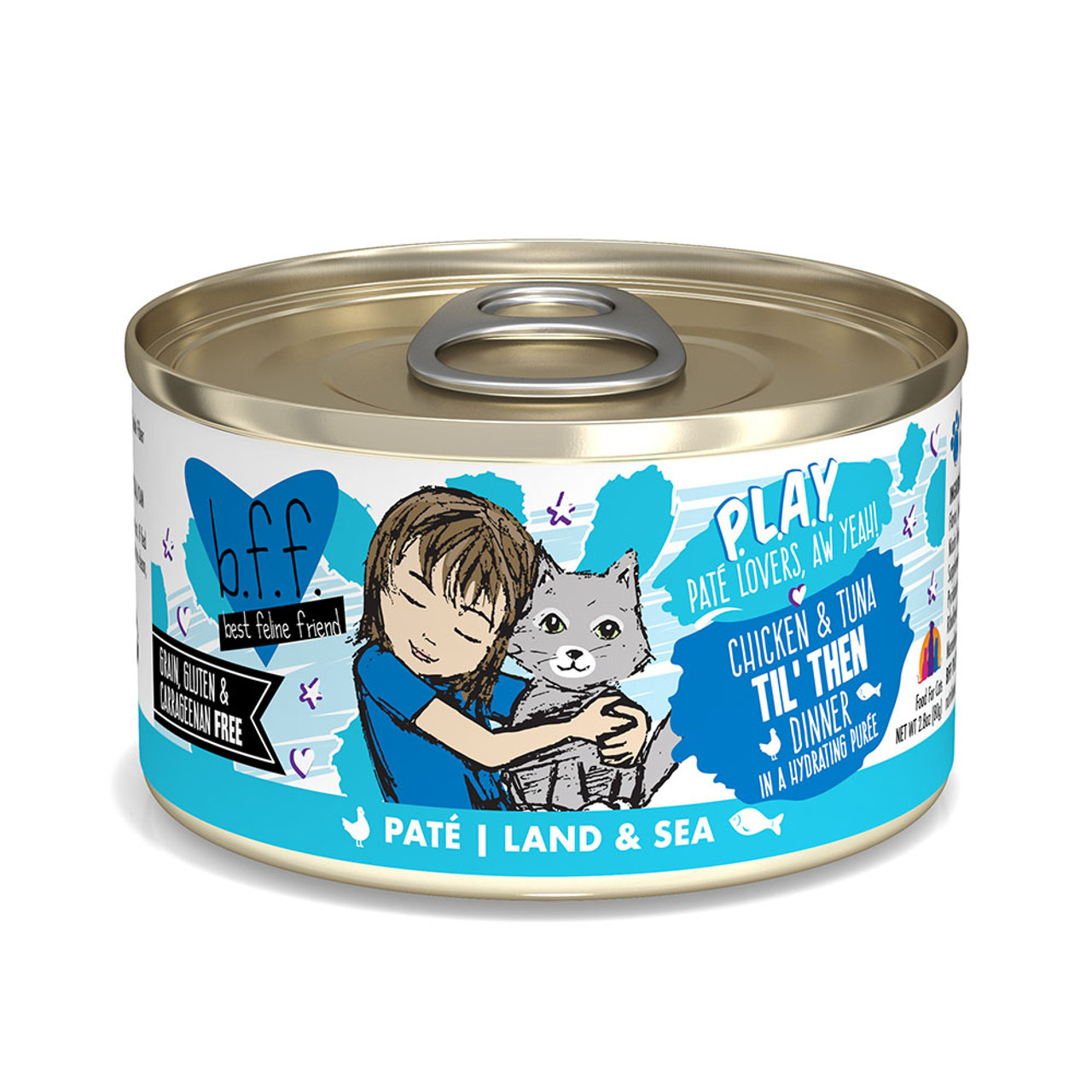 B.F.F. PLAY Chicken & Tuna Til' Then Pate Recipe Canned Cat Food - Front