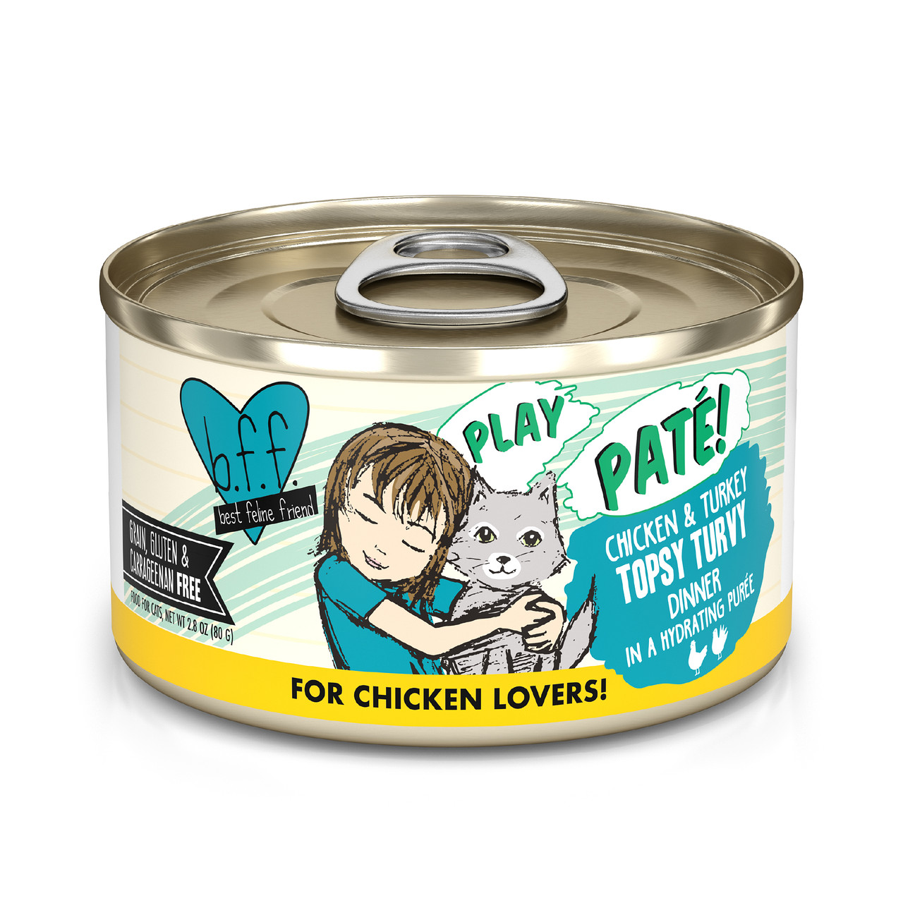 Weruva B.F.F. Play Chicken & Turkey Topsy Turvy Dinner in a Hydrating Purée Paté Canned Cat Food
