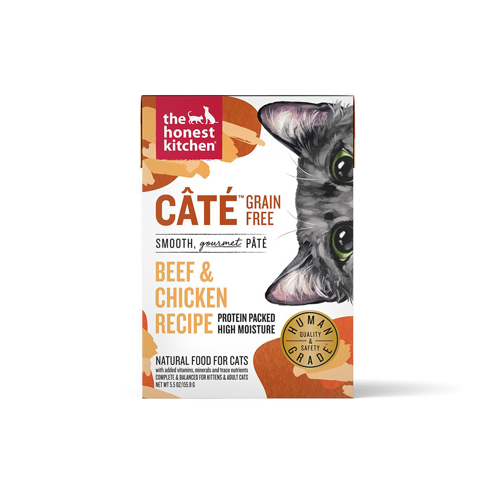 The Honest Kitchen Cate Grain Free Beef & Chicken Recipe Pate Wet Cat Food - Front
