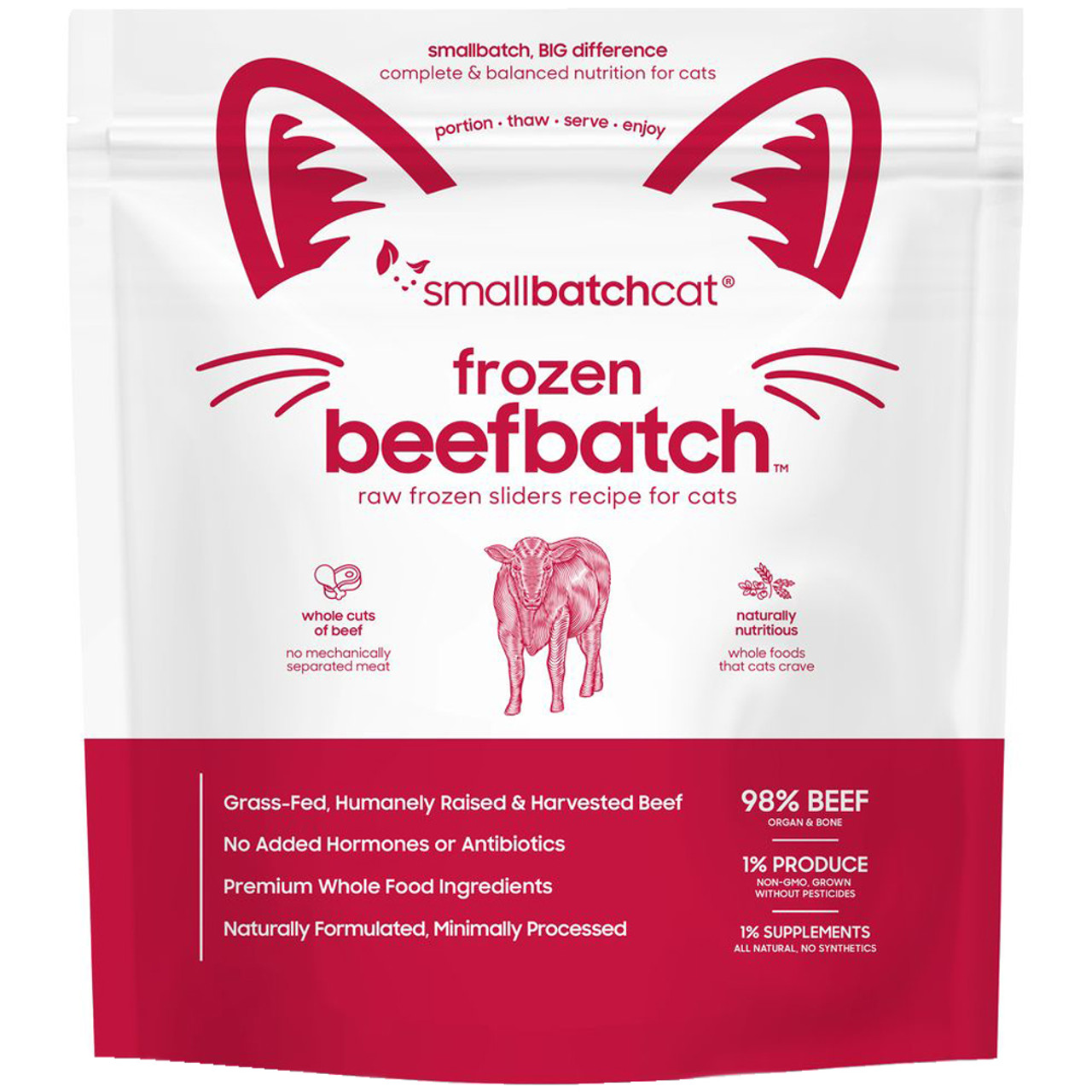 Smallbatch Beefbatch Sliders Raw Frozen Cat Food - Front