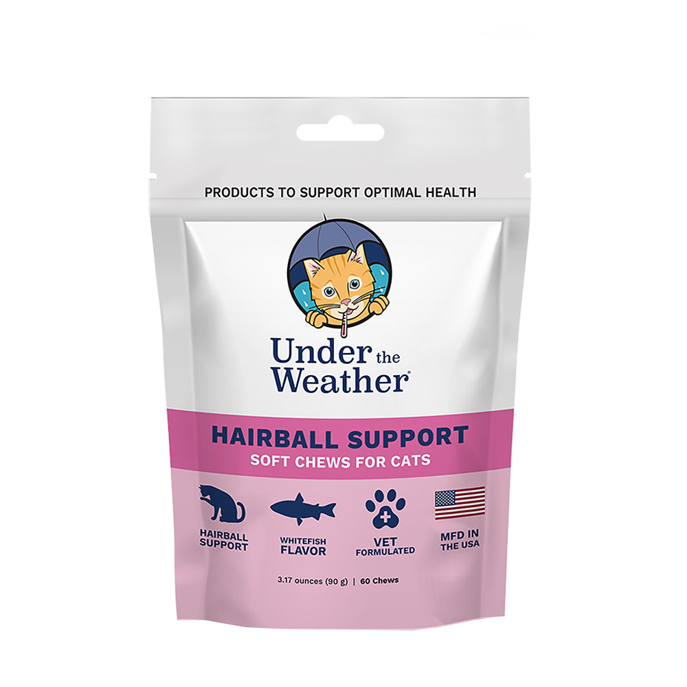 Under The Weather Hairball Support Soft Chews for Cats - Front
