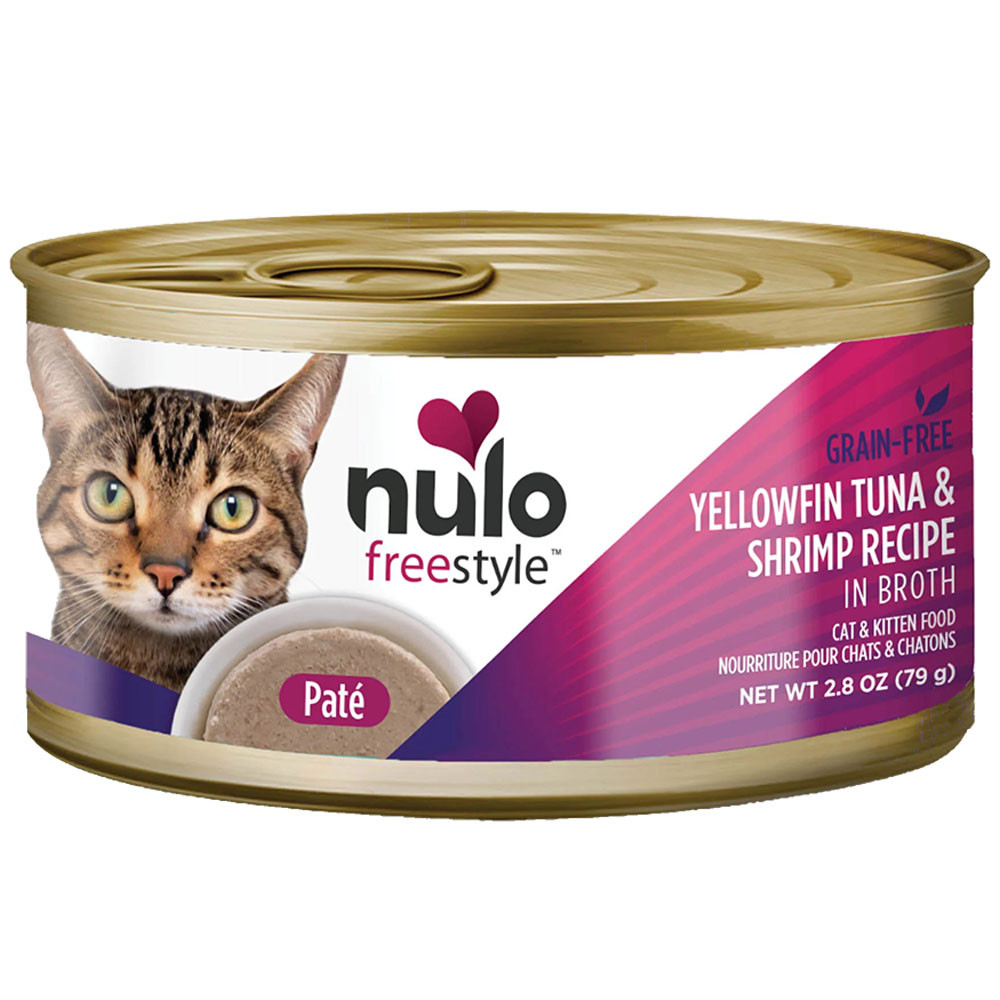Nulo Freestyle Paté Yellowfin Tuna & Shrimp Recipe in Broth Kitten & Adult Canned Cat Food - Front