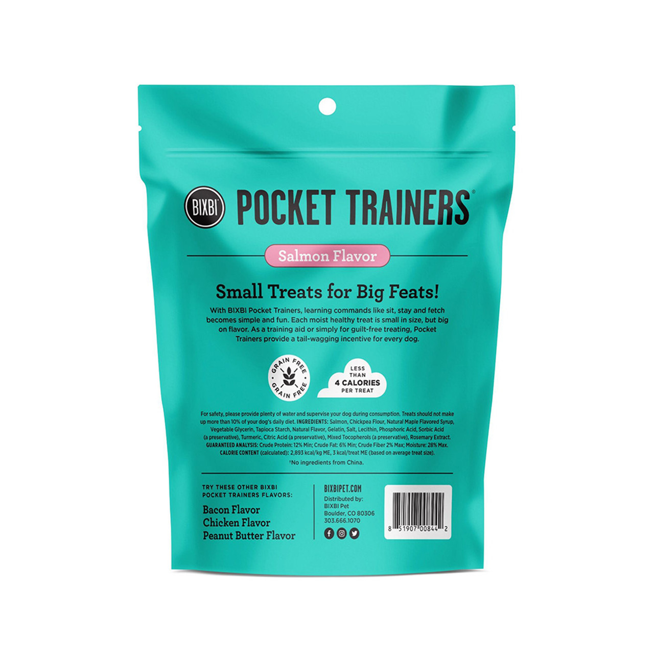 Bixbi Pocket Trainers Salmon Flavor Dog Training Treats - Back