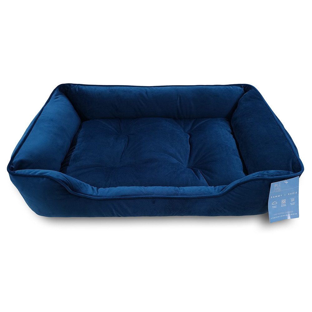 Sammy & Sadie Indigo Tufted Cuddler Dog Bed