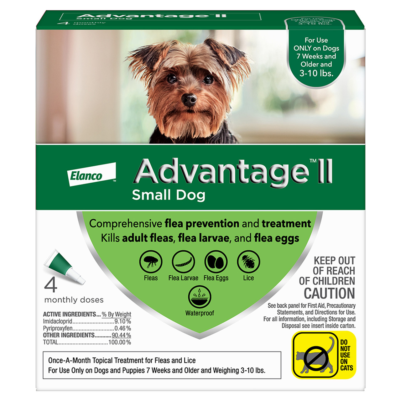 Advantage II Flea Prevention for Small Dogs (3 - 10 lbs) - Front