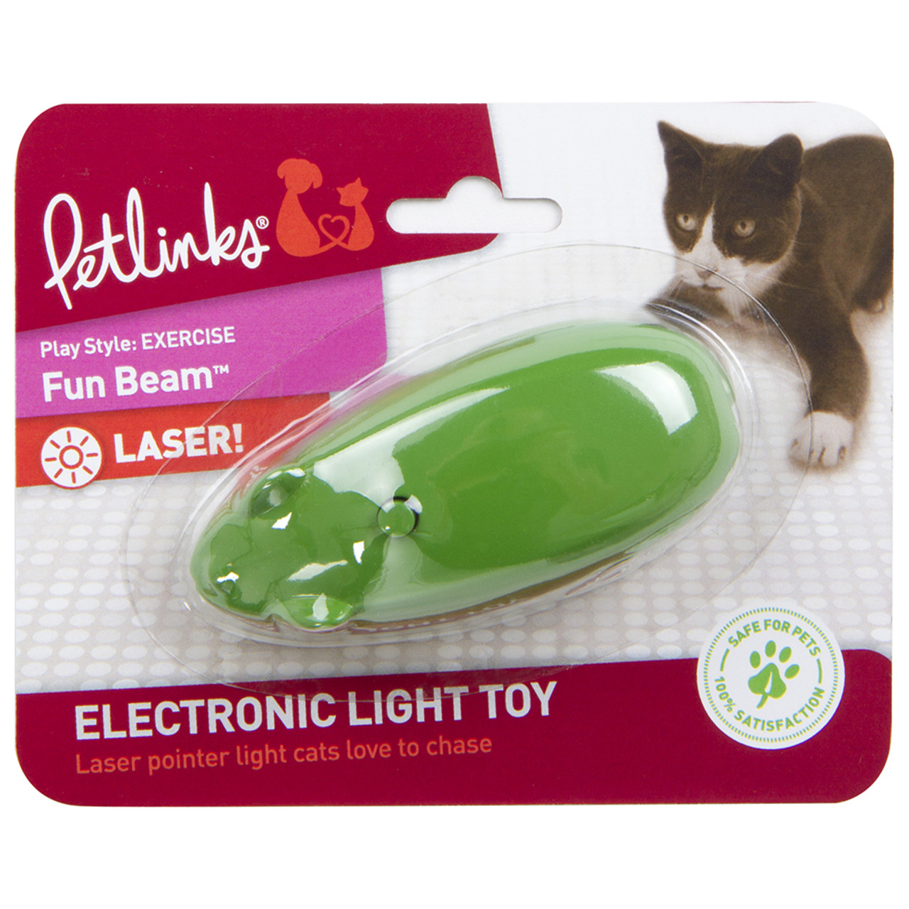 Petlinks Fun Beam Laser Pointer Cat Toy, Assorted - Front, Green