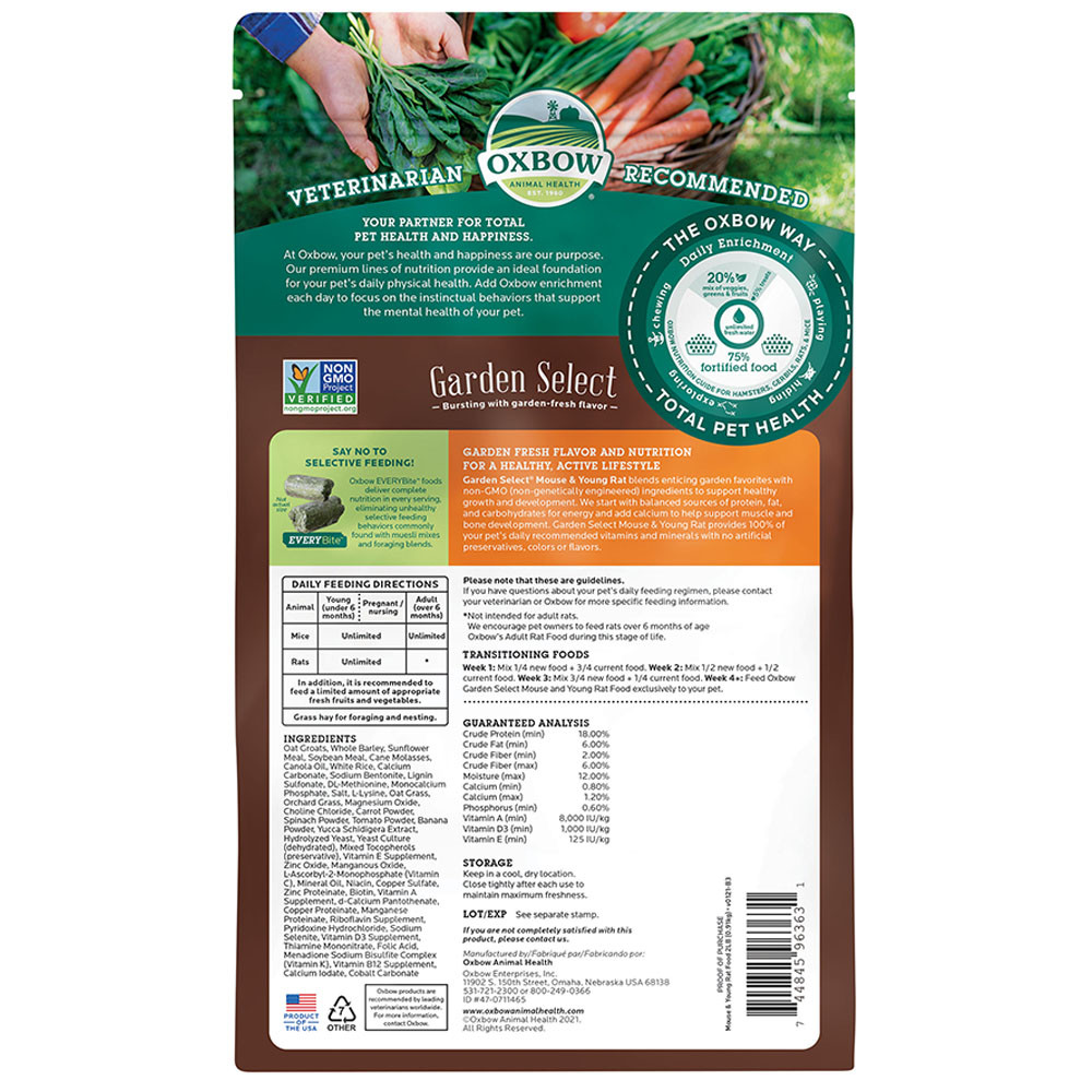 Oxbow Garden Select Mouse & Young Rat Food