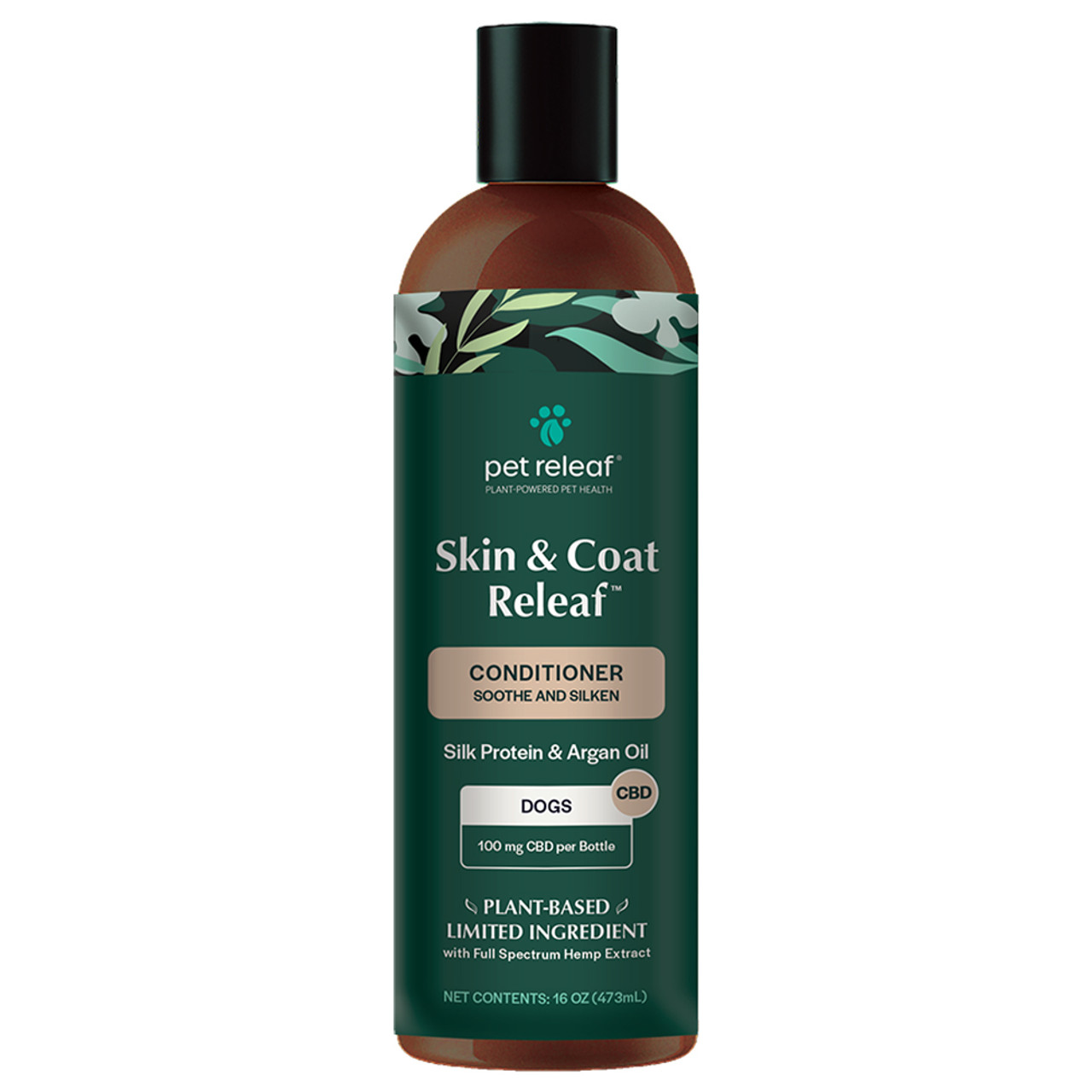 Pet Releaf Skin & Coat Releaf Soothe & Silken w/ Silk Protein & Argan Oil Dog CBD Conditioner - Front