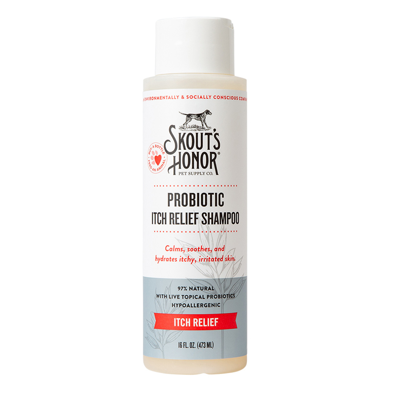 Skout's Honor Hypoallergenic Probiotic Itch Relief Shampoo for Dogs & Cats - Front