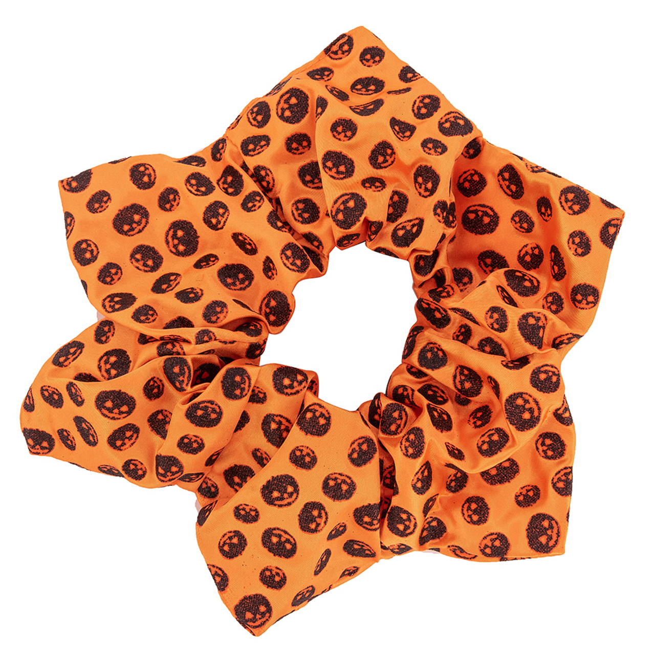 Barks & Boos Halloween Pumpkin Scrunchie Pet Collar  - Front