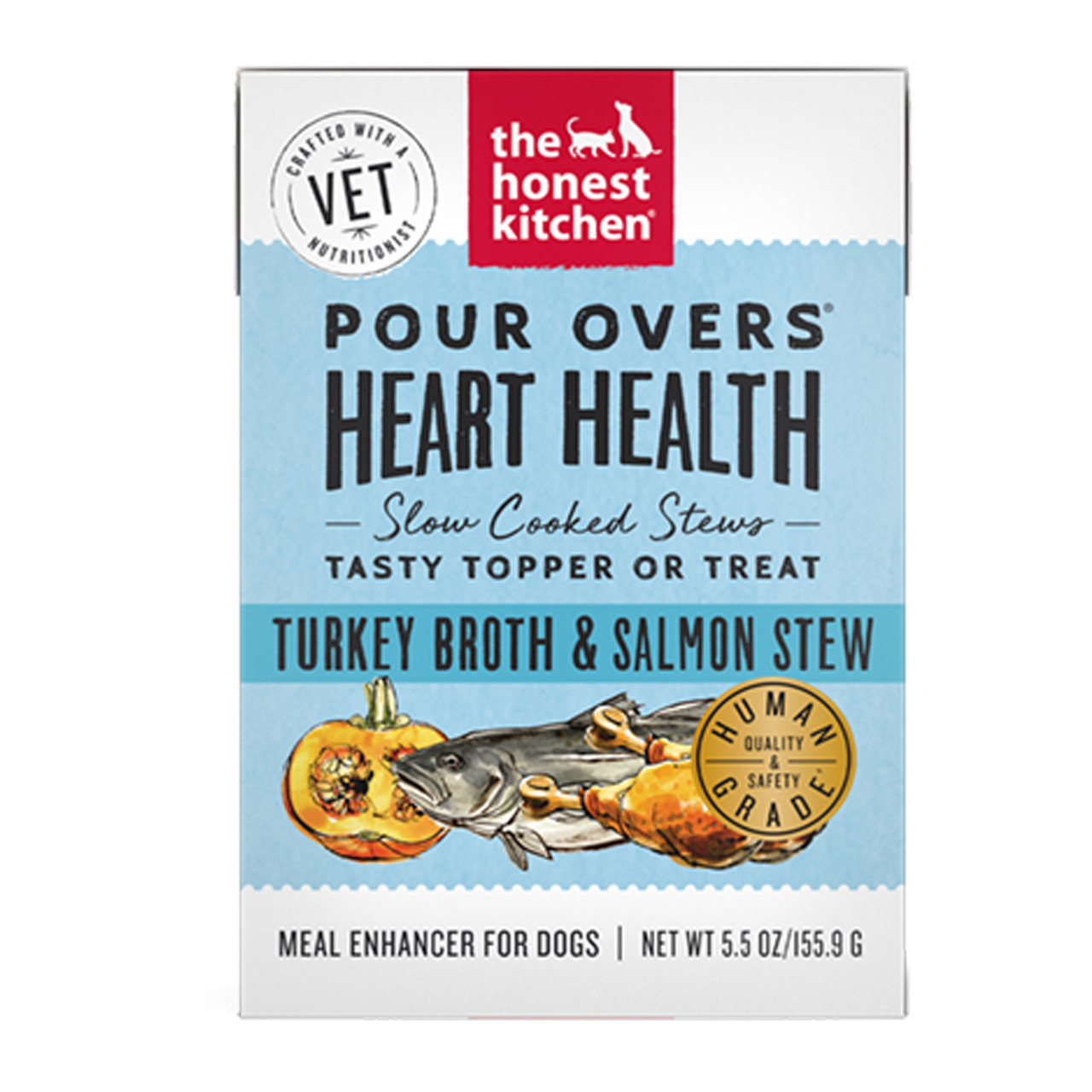 The Honest Kitchen Pour Overs Heart Health Turkey Broth & Salmon Stew Wet Dog Food Topper