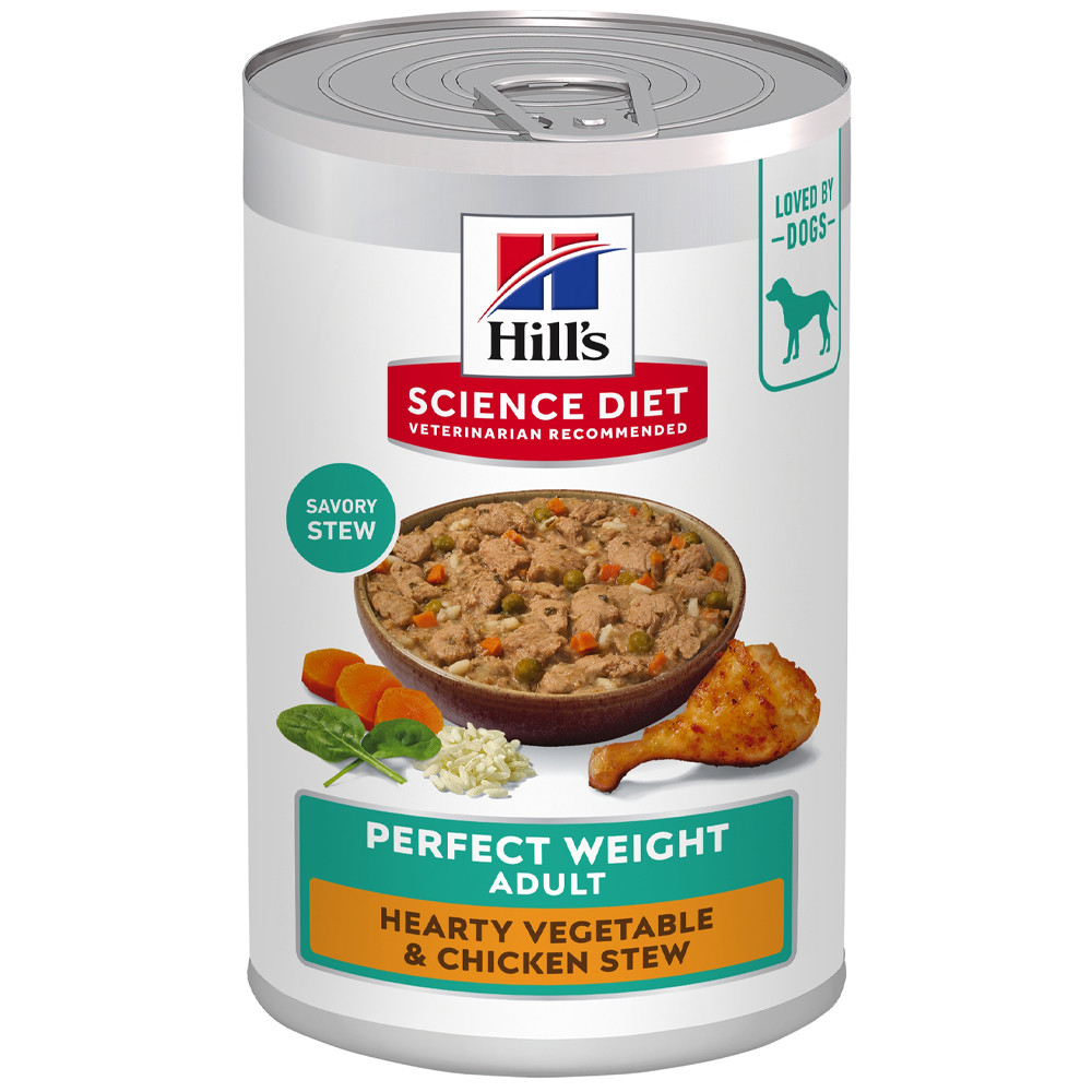 Hill's Science Diet Perfect Weight Hearty Vegetable & Chicken Stew Adult Premium Canned Dog Food - Front
