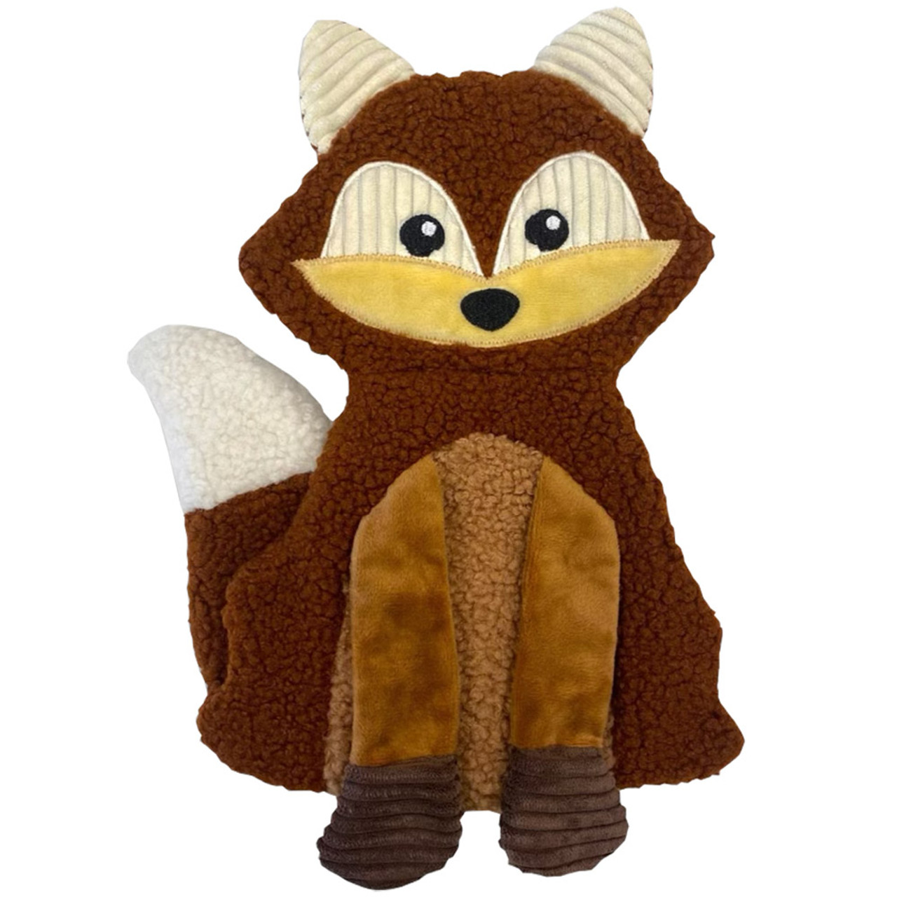 Fog City Pet Fox Stuffless Soft Plush Dog Toy - Front