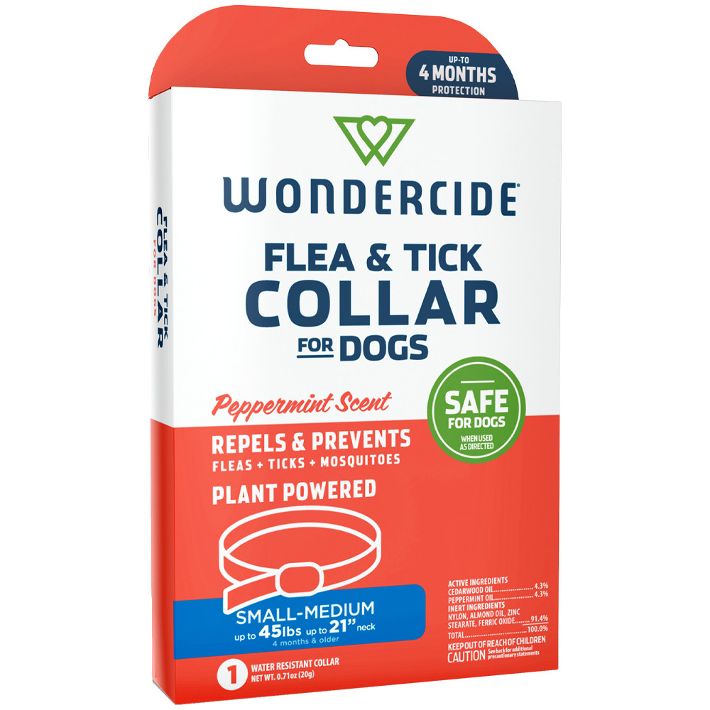 Wondercide Peppermint Scent Flea & Tick Collar for Dogs w/ Natural Essential Oils - Front, Small/ Medium - 1 ct