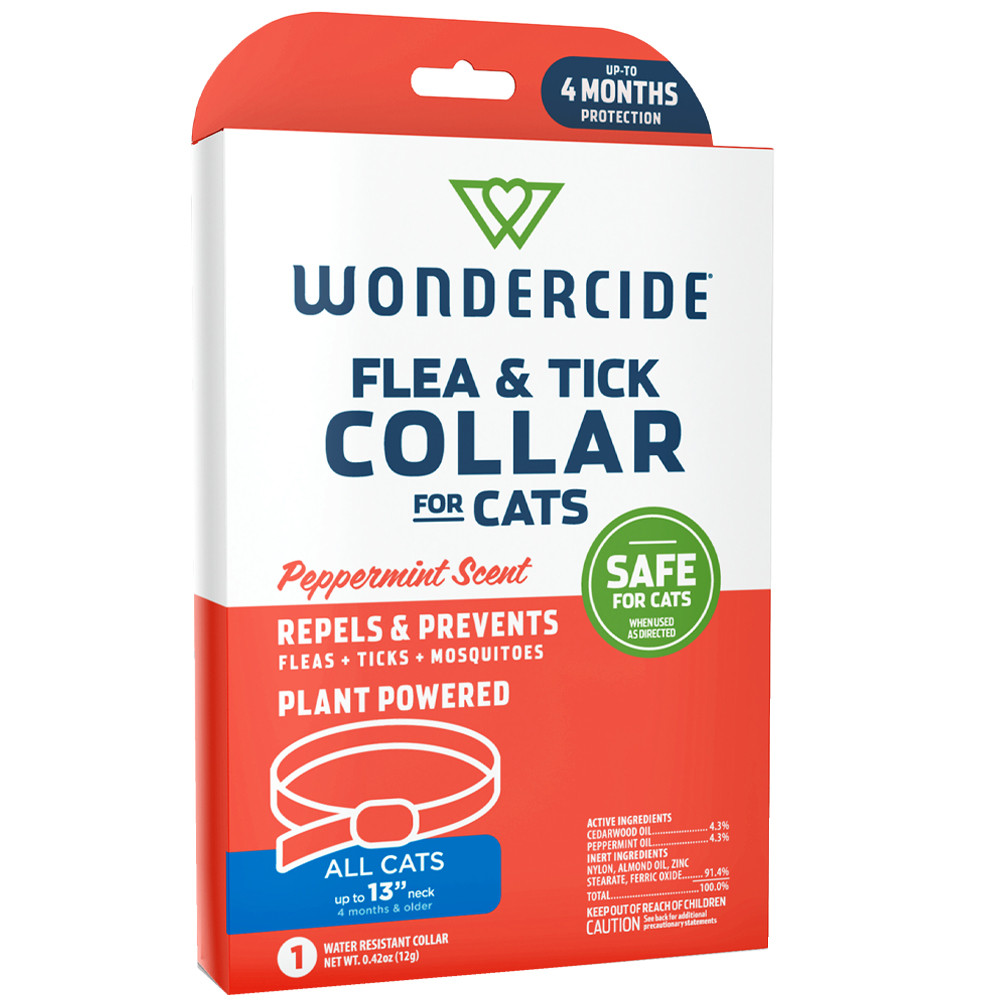 Wondercide Peppermint Scent Flea & Tick Collar for Cats w/ Natural Essential Oils - Front