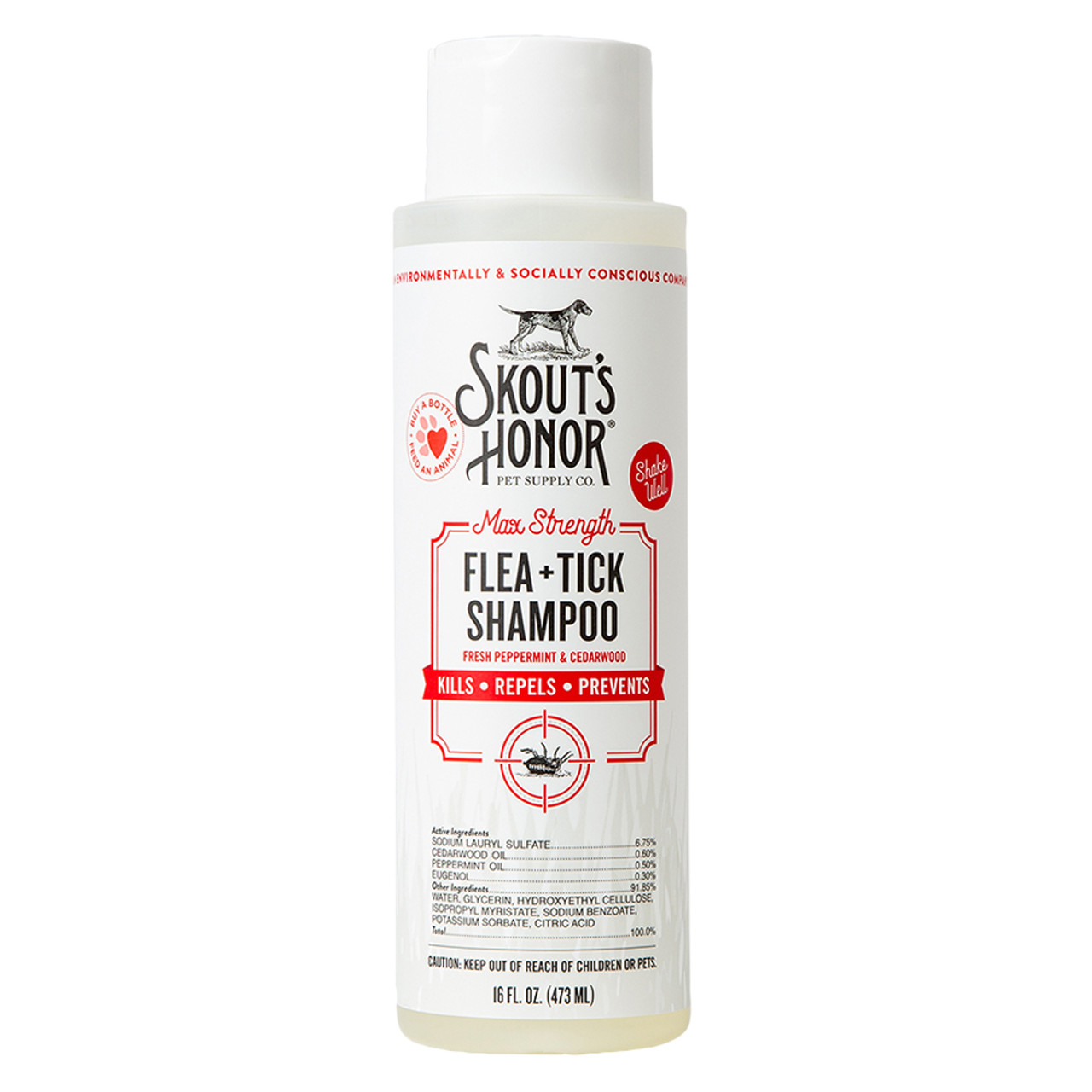 Skout's Honor Max Strength Flea + Tick Shampoo for Dogs - Front