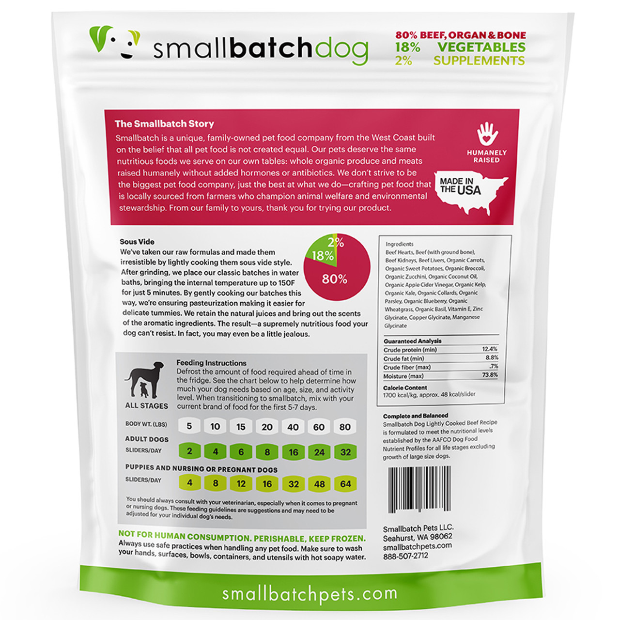 Smallbatch Lightly Cooked Beef Recipe Frozen Dog Food