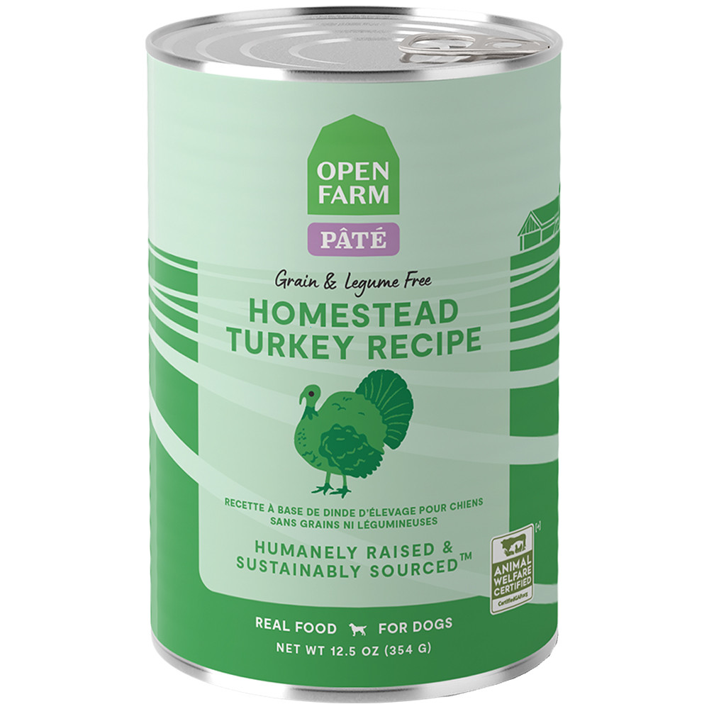 Open Farm Grain & Legume Free Homestead Turkey Recipe Pate Canned Dog Food - Front