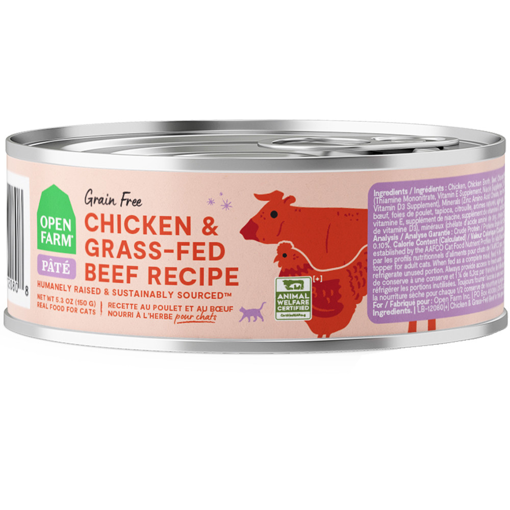 Open Farm Chicken & Grass-Fed Beef Recipe Pate Canned Cat Food - Front