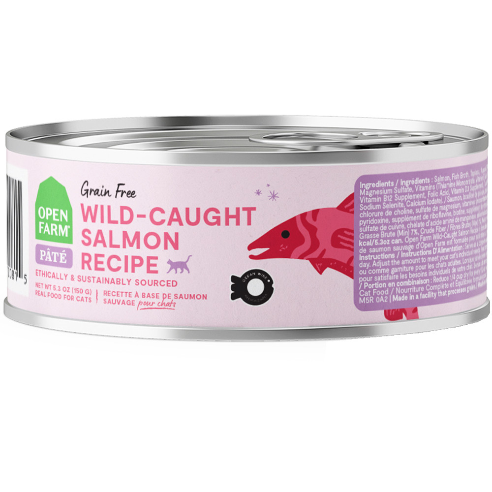 Open Farm Grain Free Wild-Caught Salmon Recipe Pate Canned Cat Food - Front