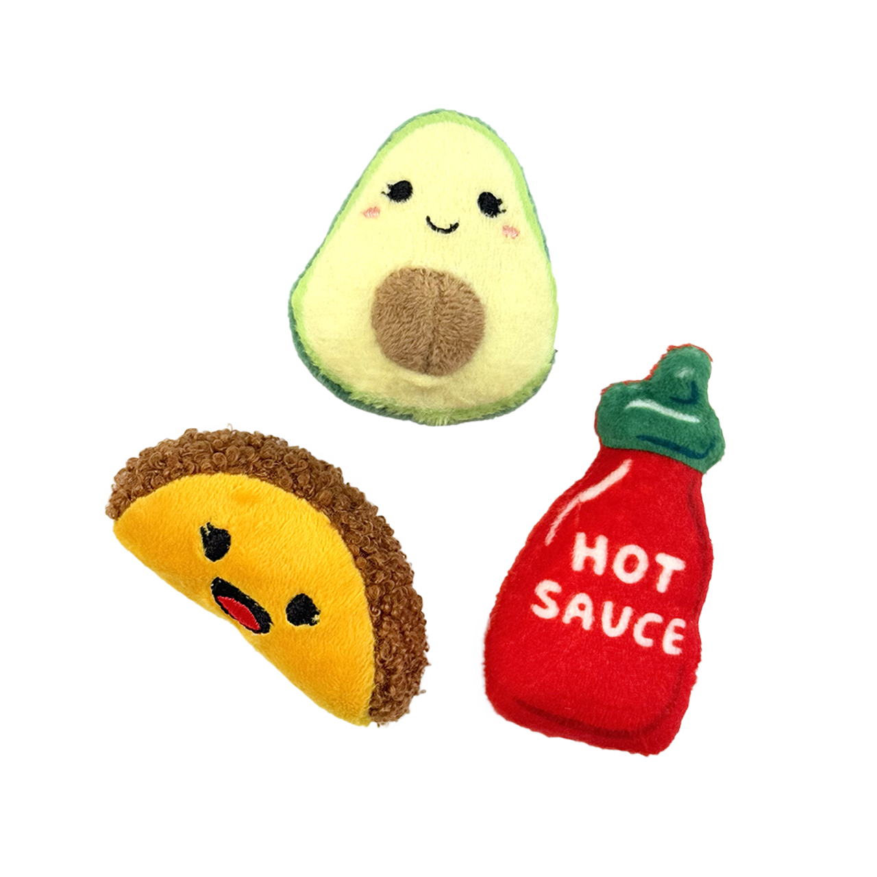 Fog City Pet Snack Pack Trio Plush Catnip Cat Toys, 3-Pack - Front