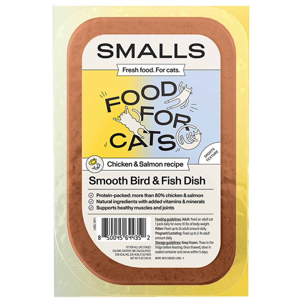 Smalls Gently Cooked Smooth Bird & Fish Dish Fresh Chicken & Salmon Recipe Pate Cat Food - Front