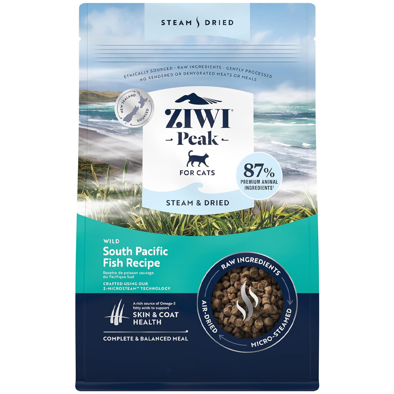 Ziwi Peak Steam & Dried Wild South Pacific Fish Recipe Air-Dried Cat Food - Front
