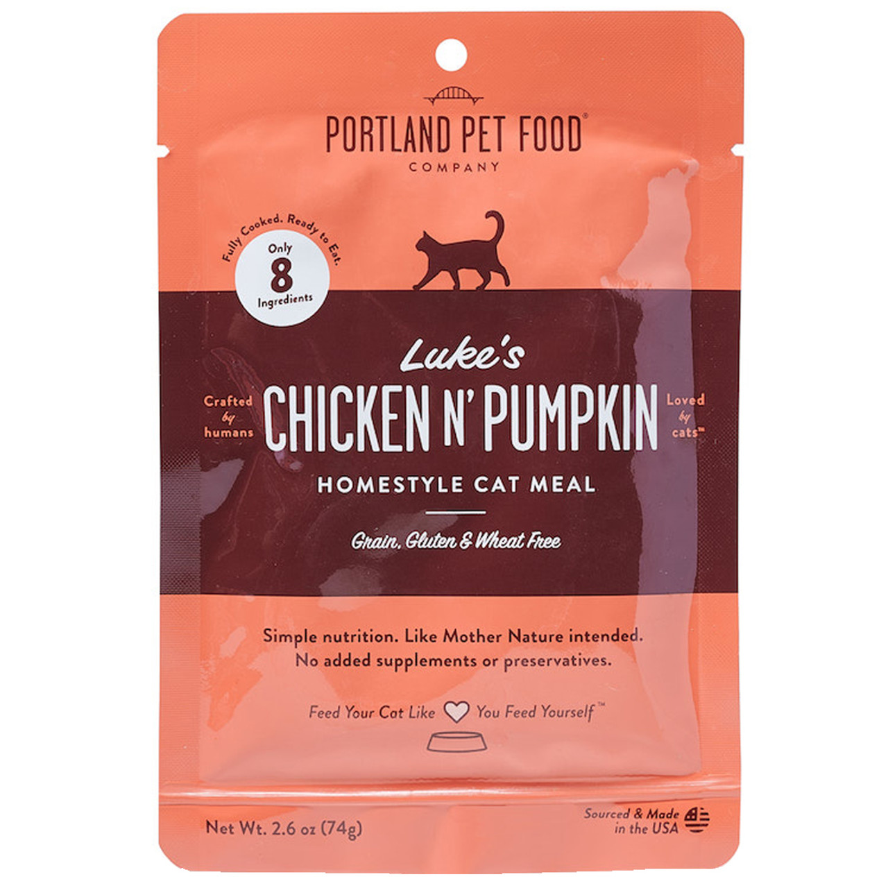 Portland Pet Food Luke's Chicken N' Pumpkin Homestyle Meal Cat Food Topper - Front