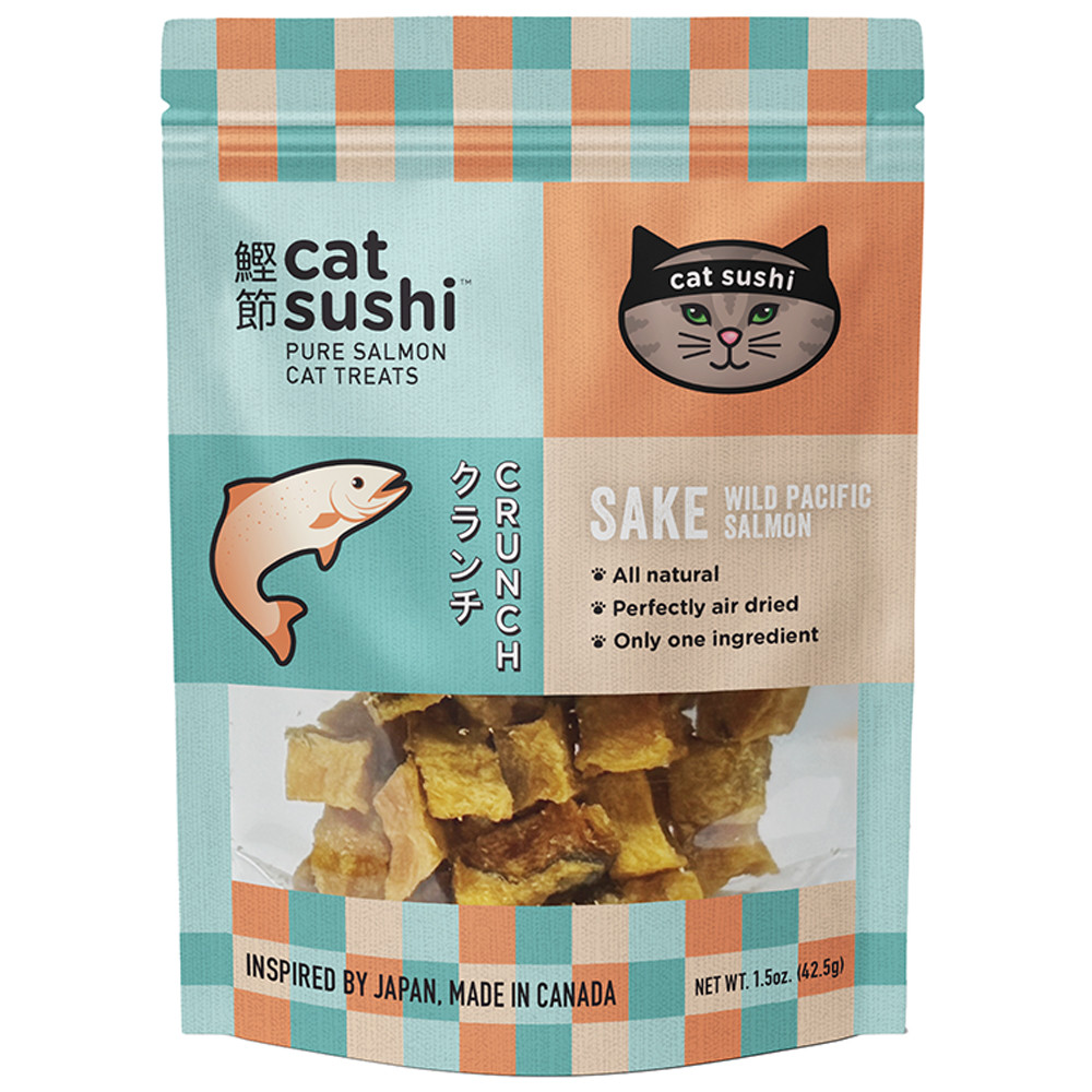 Cat Sushi Sake Wild Salmon Crunchy Cat Treats - Front
