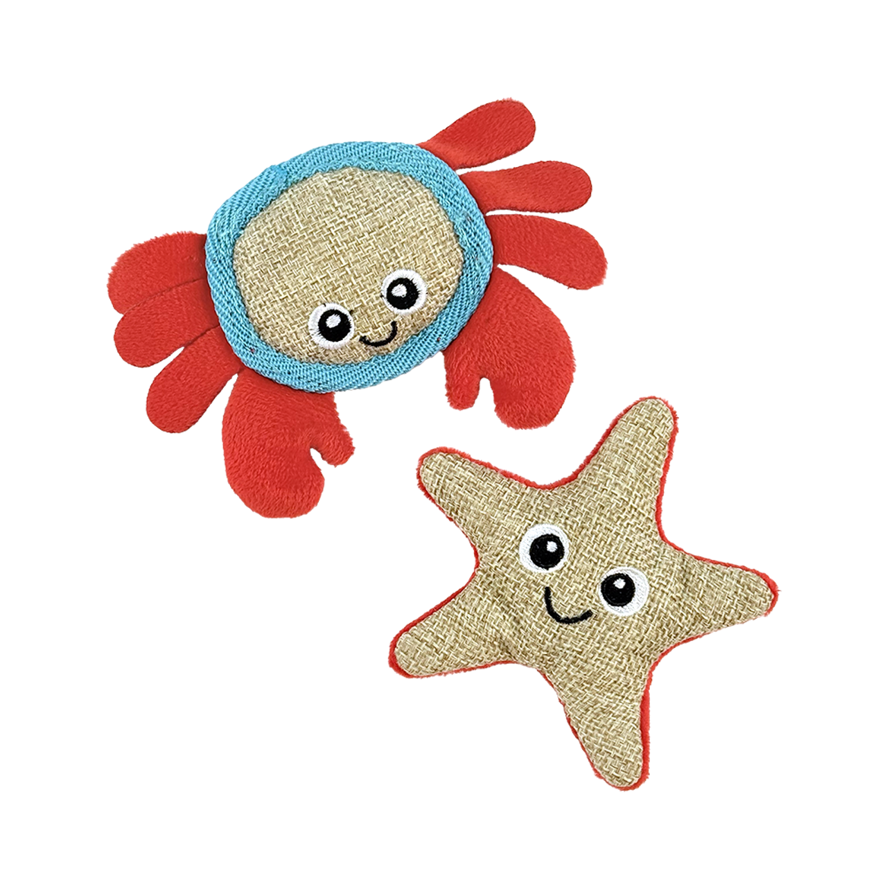 Fog City Pet Crab & Starfish Duo Catnip Cat Toys, 2-Pack