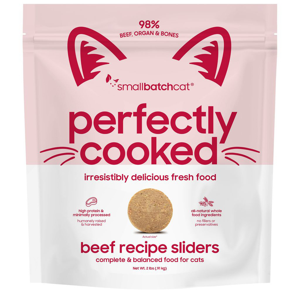 Smallbatch Perfectly Cooked Beef Recipe Sliders Frozen Cat Food - Front