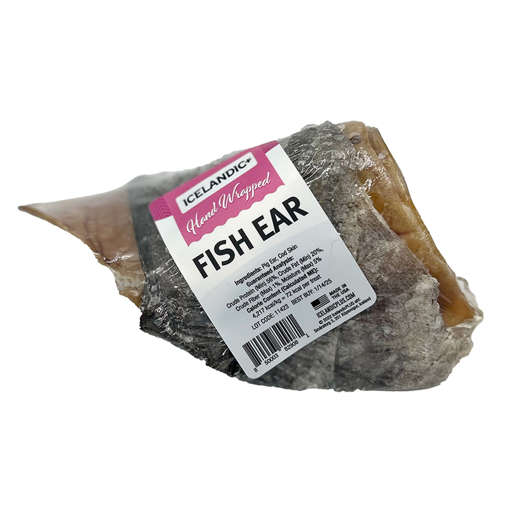 Icelandic+ Hand Wrapped Fish Ear Natural Dog Chew Treat - Front