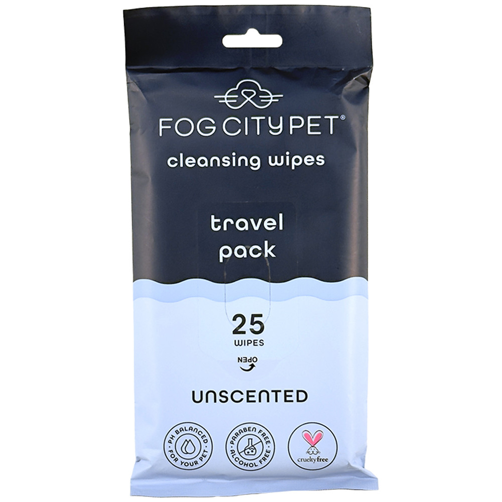 Fog City Pet Unscented Cleansing Wipes Travel Pack for Dogs & Cats - Front