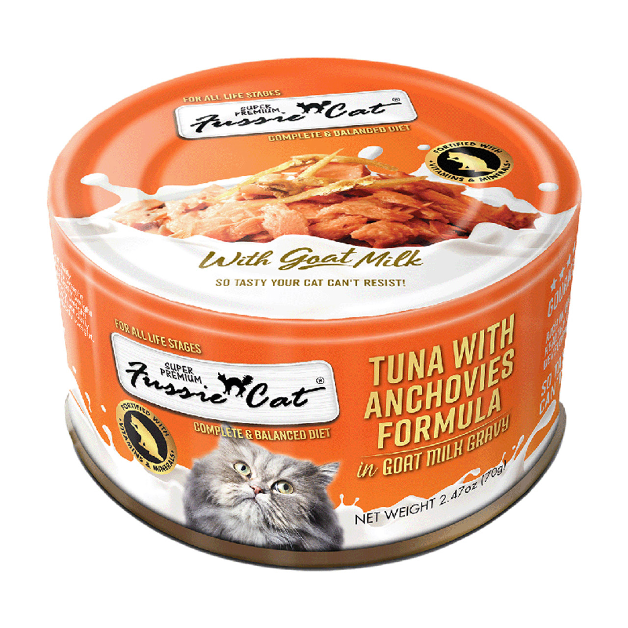 Fussie Cat Super Premium Tuna w/ Anchovies Formula in Goat Milk Canned Cat Food - Front