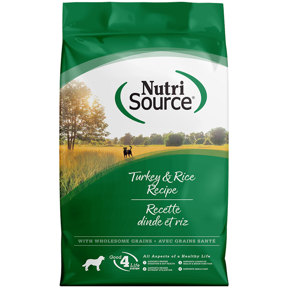NutriSource Turkey & Rice Recipe w/ Wholesome Grains Dry Dog Food - Front