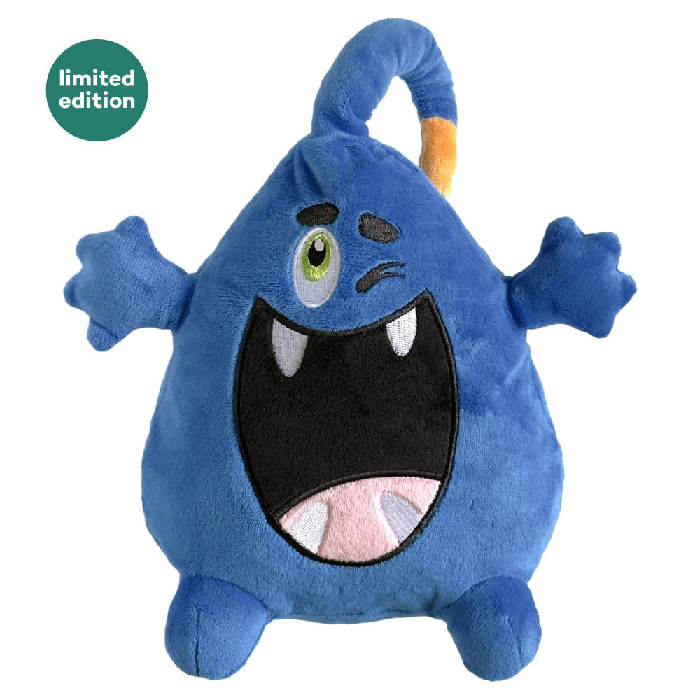 Big Fix Friends Dudley the Blue Monster Plush Dog Toy by Snugarooz - Front