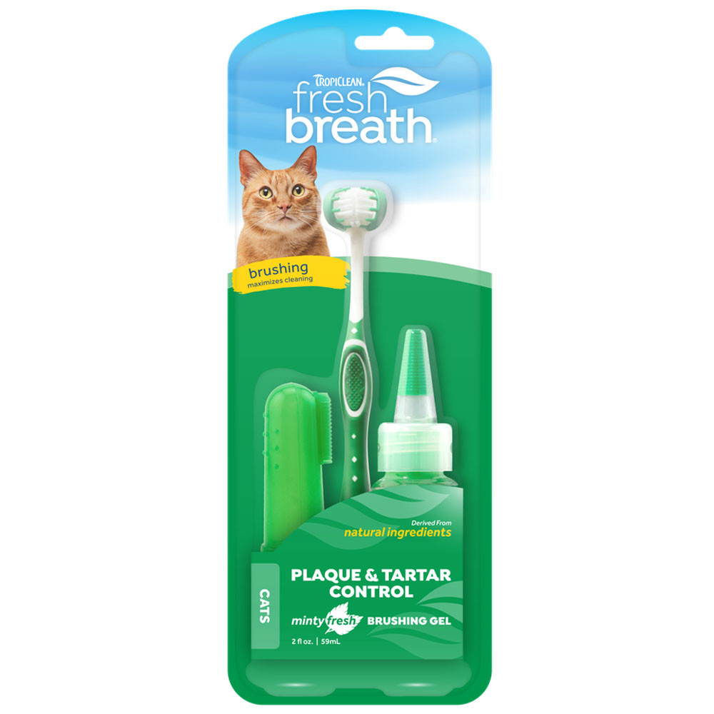 TropiClean Fresh Breath Plaque & Tartar Control Kit for Cats - Front