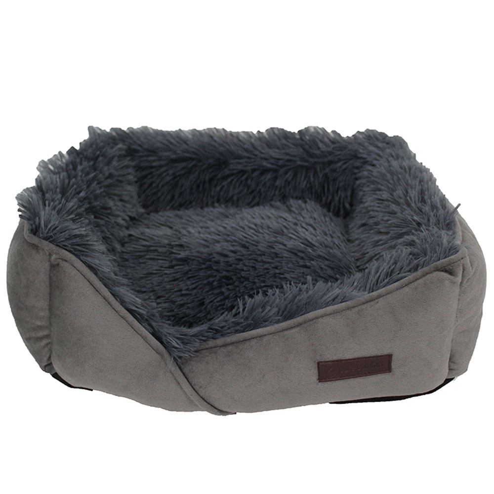 Pure Comfort Dark Gray Cuddler Pet Bed - Front