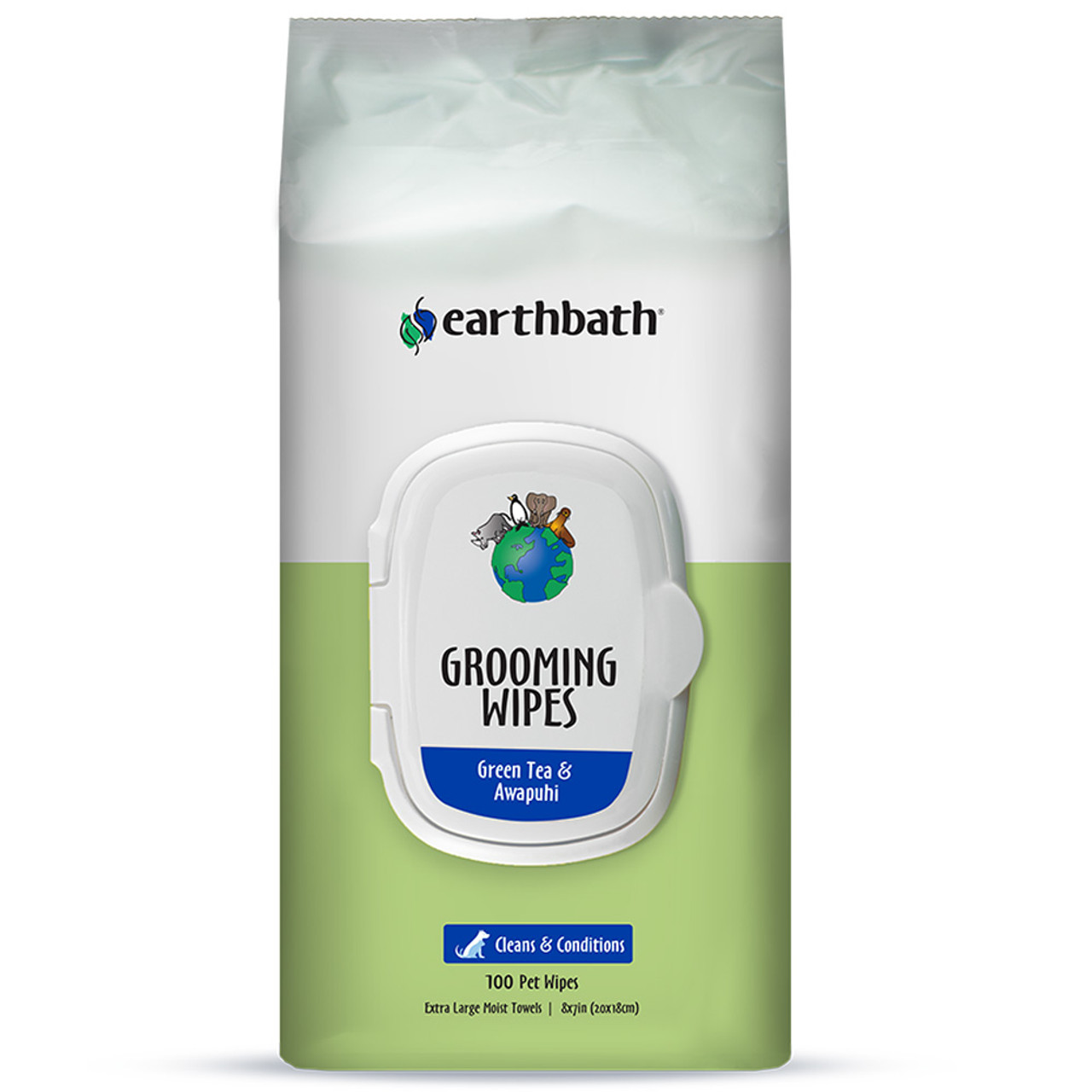 Earthbath Green Tea & Awapuhi Grooming Pet Wipes - Front