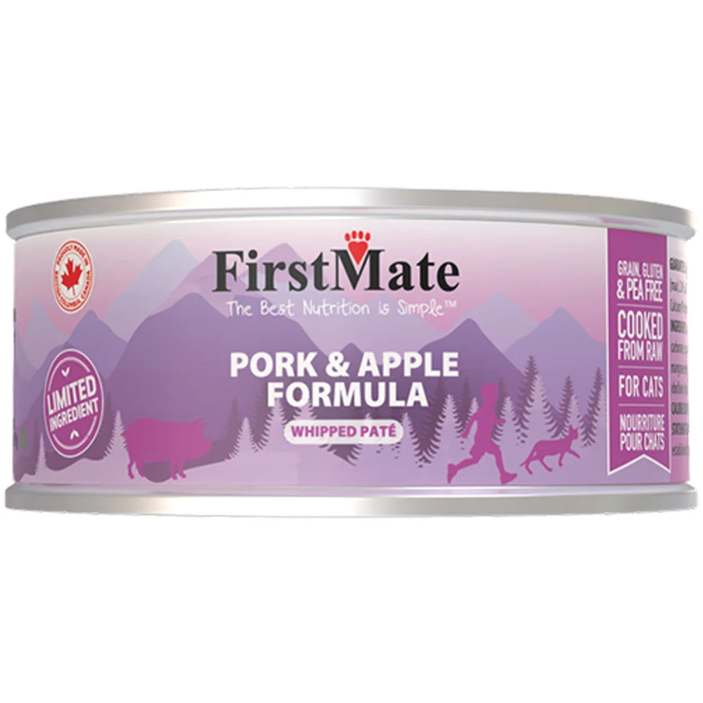 FirstMate Limited Ingredient Pork & Apple Formula Whipped Paté Canned Cat Food - Front