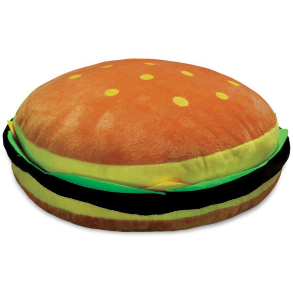 Gnawsome Mega Summer BBQ Hamburger Plush Dog Toy - Front/ Side