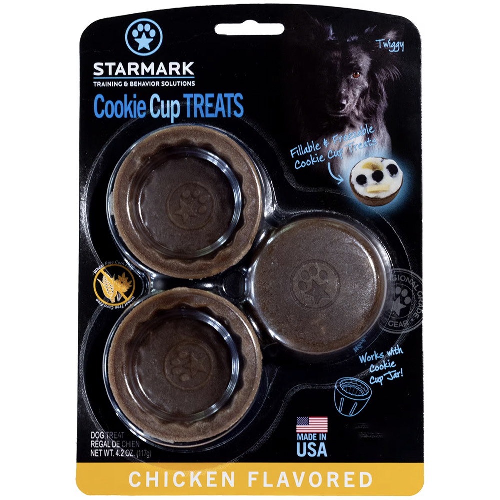 Starmark Cookie Cup Chicken Flavored Fillable Interactive Dog Chew Treat  - Front