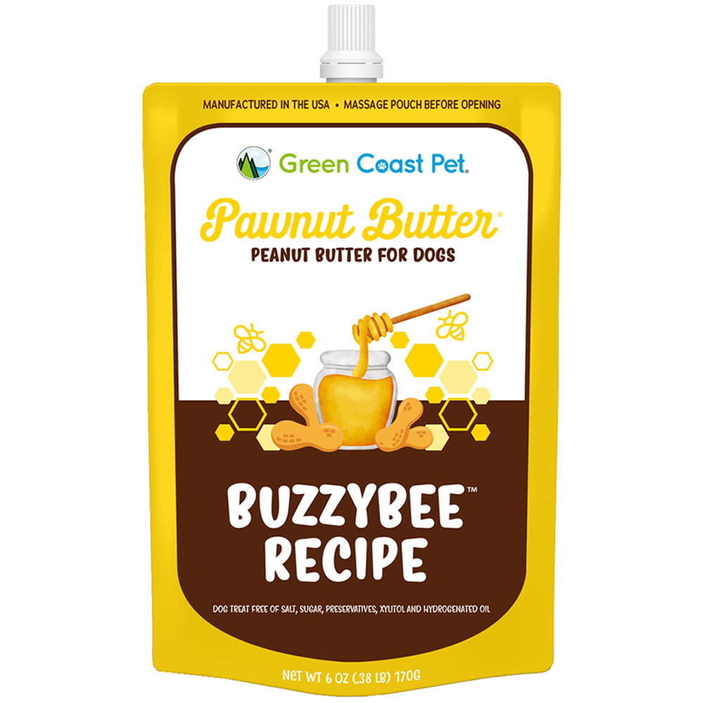 Green Coast Pet Pawnut Butter Buzzybee Recipe Lickable Dog Treat - Front