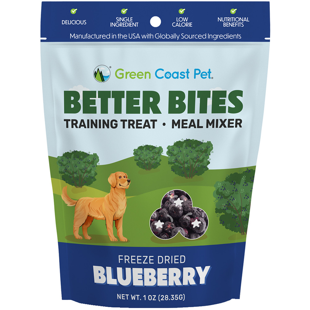 Green Coast Pet Better Bites Freeze Dried Blueberry Dog Meal Mixer & Training Treats